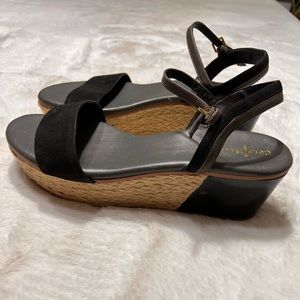 Cole Haan leather & Jute platform sandal womens size 10